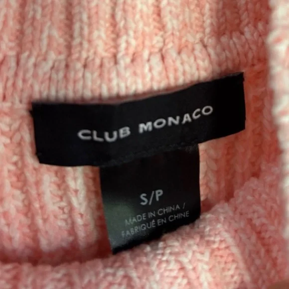 S35. Club Monaco Pink Ribbed A-Line Sweater Small - Picture 6 of 7